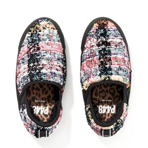 NIB Anthropologie P488 Laby Slippers Slip-on Shoes Multicolour Tweed 8